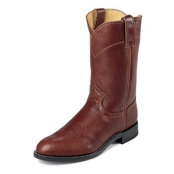 Justin Brown Leather‎ Classic Roper Rodeo Cowboy Western Boots Men\'s Size 11D main image 6